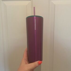 Purple tin Starbucks tumbler